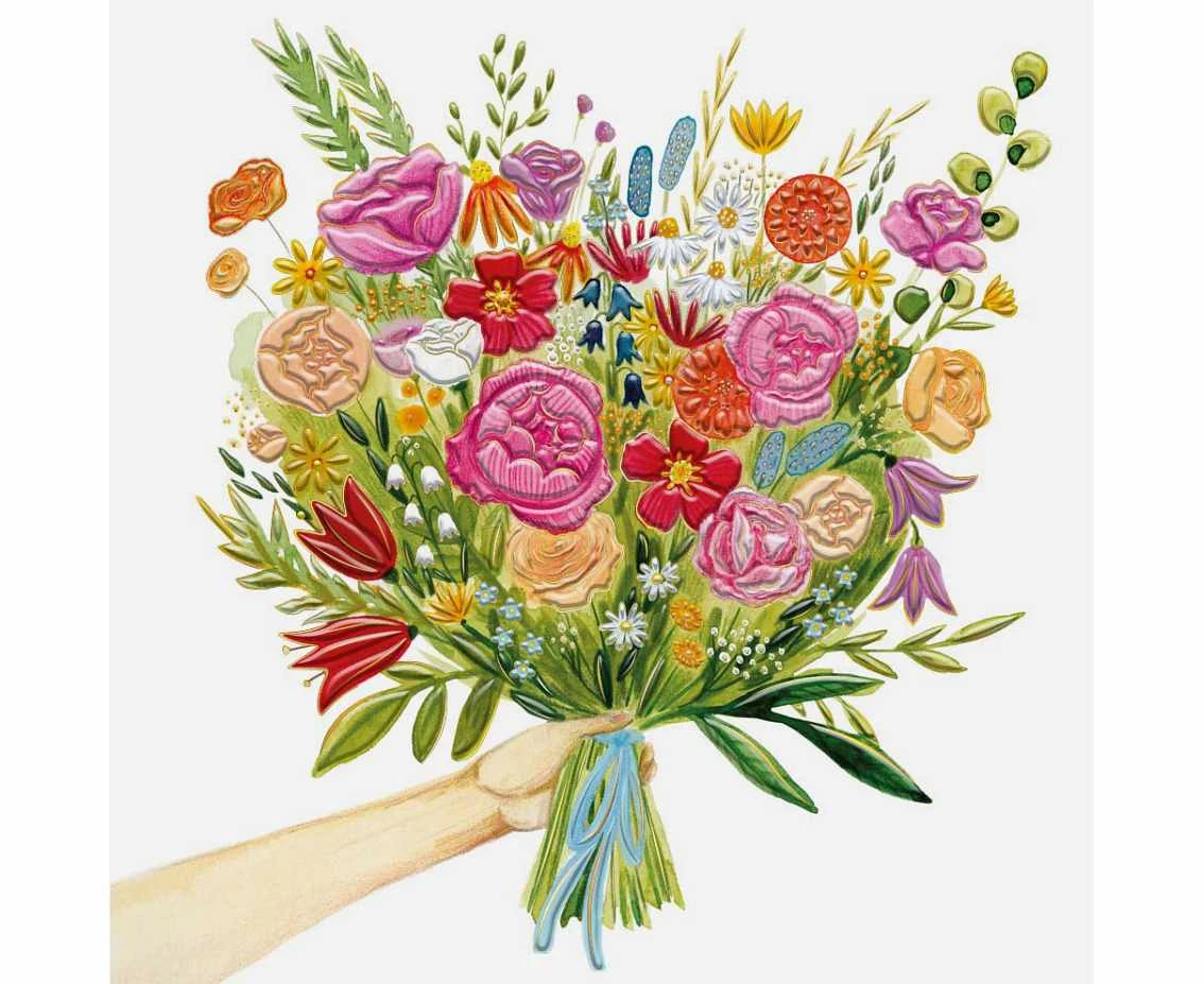 Greeting card Bunch of Flowers, 1 pc.
